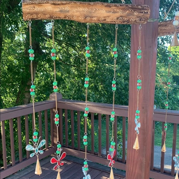 Beaded Dragonflies Wind Chime Sun Catcher Mobile - Picture 6 of 7
